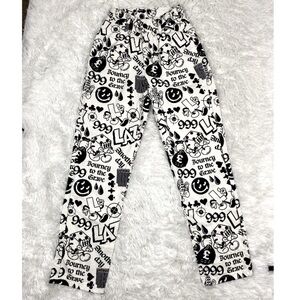 LAZY OAF Playing Games Twill Pants Jeans Mid Rise Straight Leg Unisex White 2
